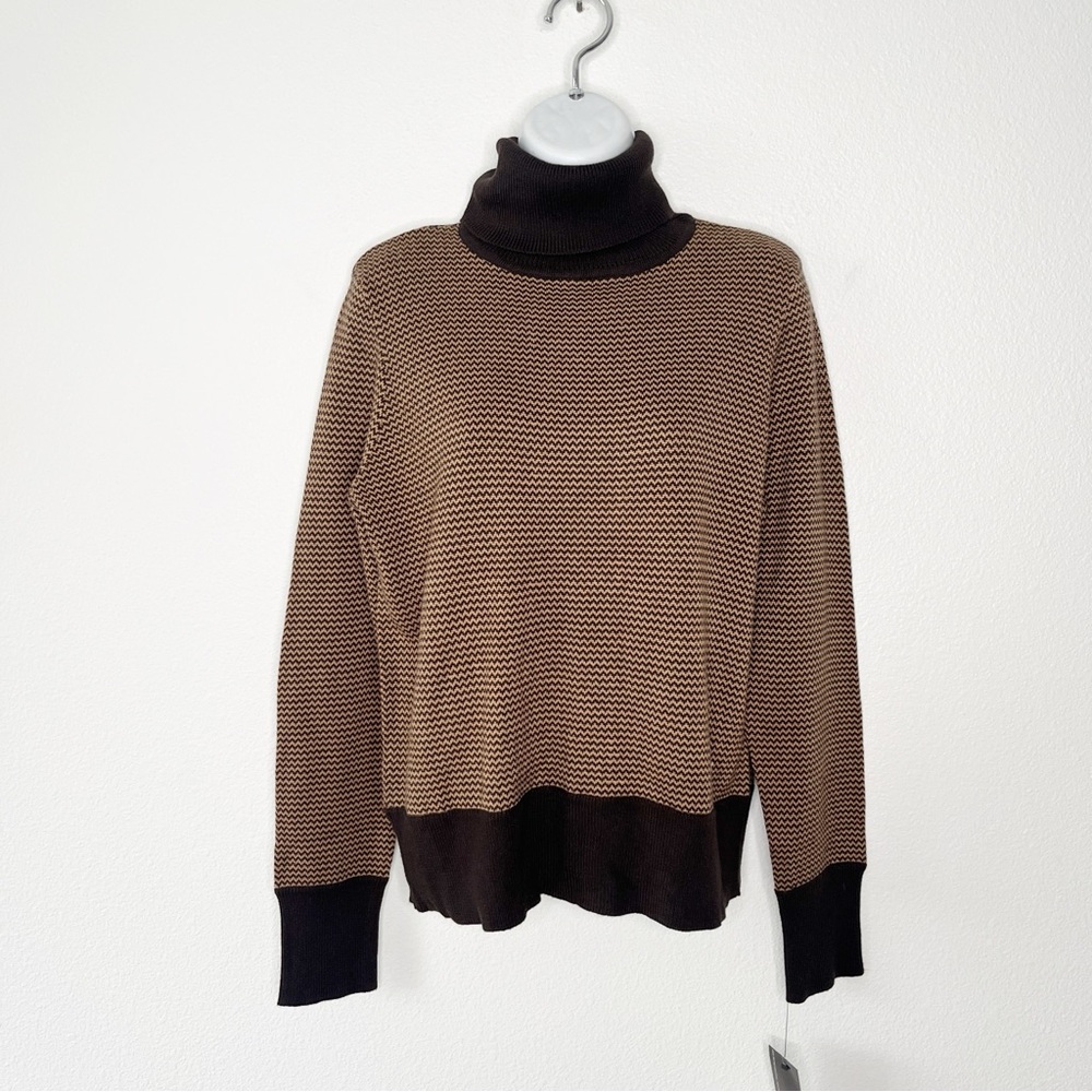 Kenneth Cole Reaction Y2K Turtleneck Large Pullover Indie Sweater Elbow Patches